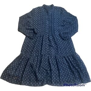 WEEKEND navy blue long sleeve shirt dress size XL